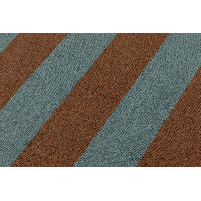 Tapis d'intérieur en laine touffeté à la main à deux tons Retro Remix, BLEU ROUILLE, 3 pi x 5 pi