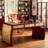 Traditional Solid Wood Hand-Painted 6-Drawer Desk