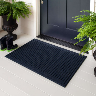 Tapis de porte d'extérieur en caoutchouc recyclé Cairo Grid Impressions