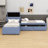 Lampart Twin Size L-Shaped Upholstered Platform Bed with Trundle and Two Drawers