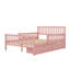 Lit plateforme double en bois avec garde-corps double et double compartiment de rangement-447378710-447378711