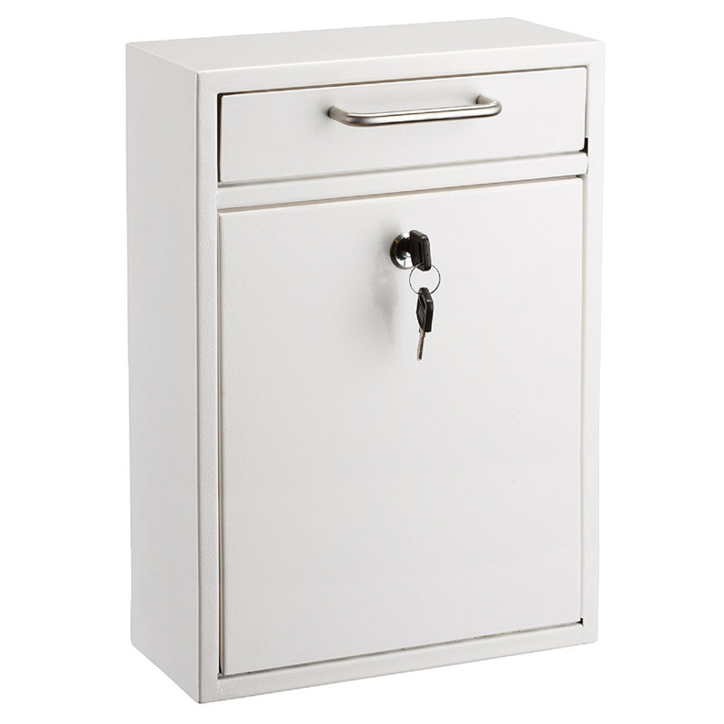 Key Locking Indoor Outdoor Wall Mounted Drop Box Mailbox