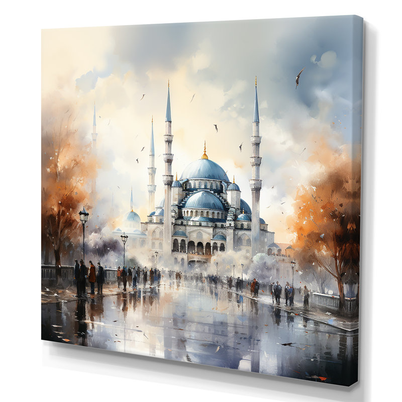 «Blue Turkish Mosque», Serenity II, art encadré, Toile tendue, H 36 po x l 36 po x P 1,5 po