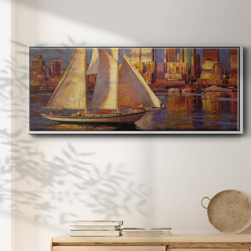 " Emerald City ", White, 12" H x 30" W x 1.5" D