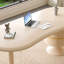 Bureau d'ordinateur crème à deux tiroirs blanc-684175982