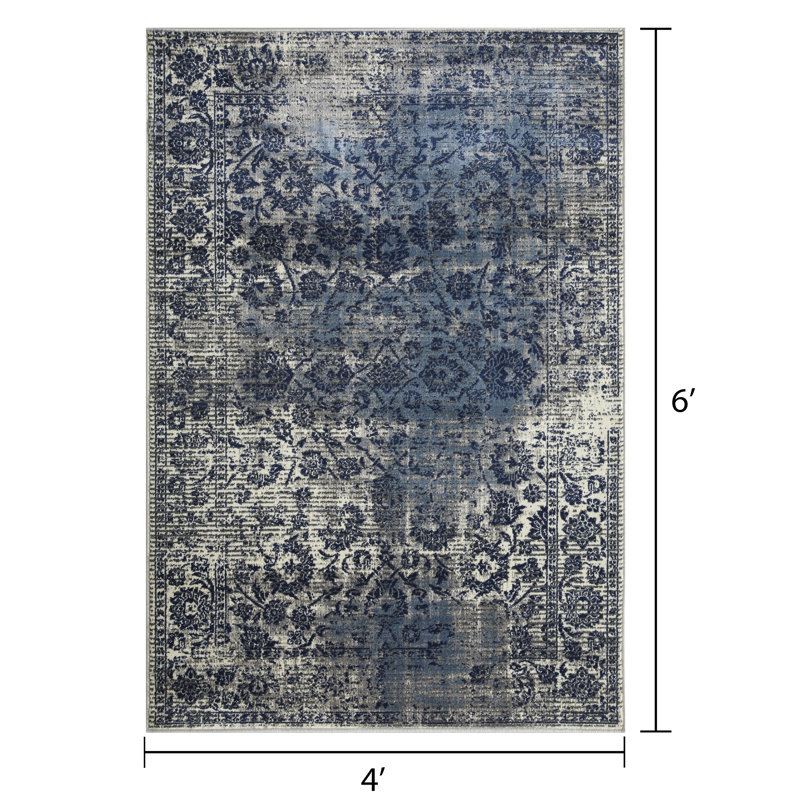 Raashid Floral Indoor Rug, Rectangle 4' x 6'