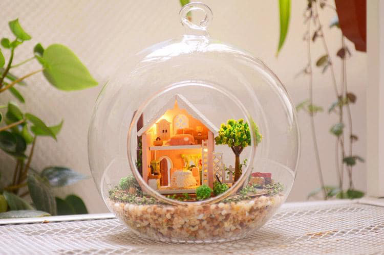 Ensemble de chambre miniature Wizardi - Petite maison de poupée blanche