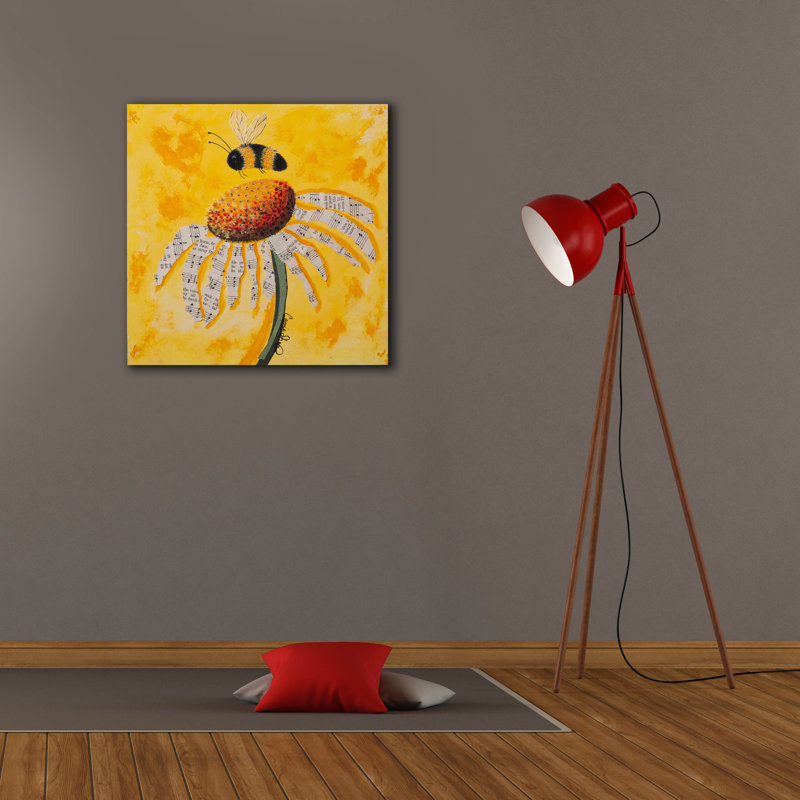 Epic Graffiti 'Buzzing Sweet Notes'  by Carrie Sharp Canvas Wall Art, 26" x 26"
