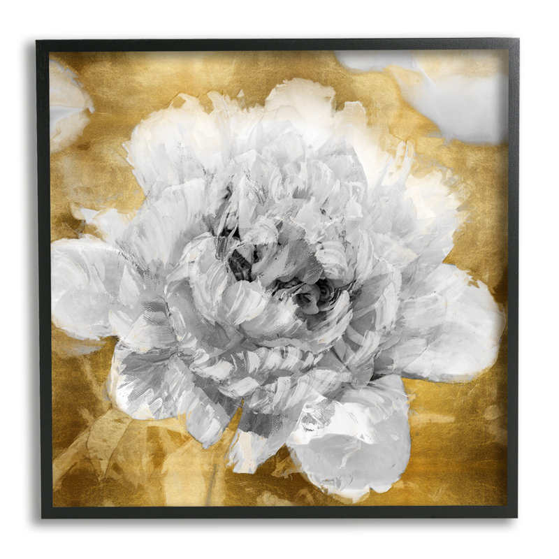 Art floral texturé de Shawna Sullivan, Giclée encadrée noir minuit, H 12 po x l 12 po x P 1,5 po