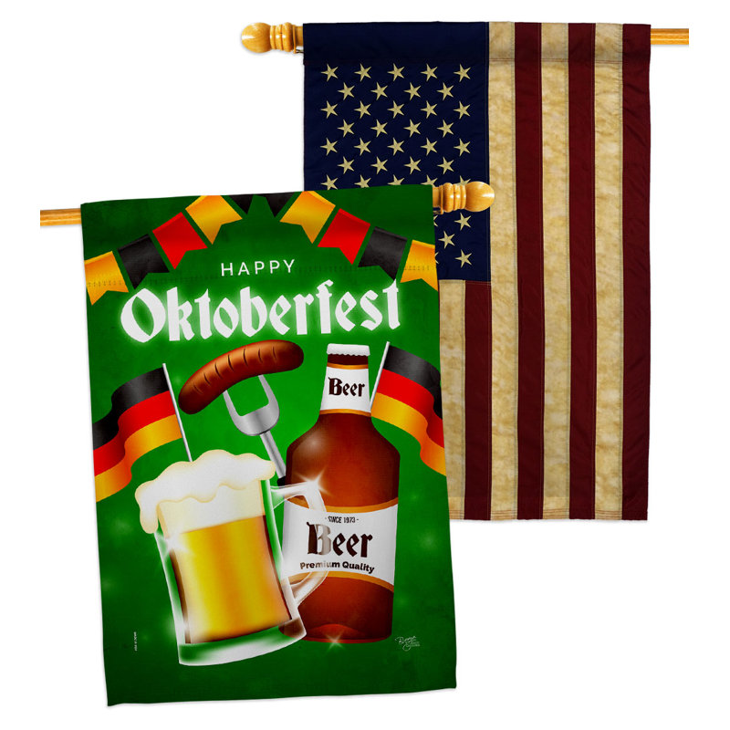 Drapeau de la maison de la bière à deux côtés en polyester 40 H x 28 Oktoberfest