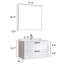 Armoire de salle de bain 31,5 pouces de style moderne, double tiroir avec ligne décorative, meuble-lavabo mural avec lavabo et miroir, système de fermeture en douceur, bois massif, pour la salle de bain