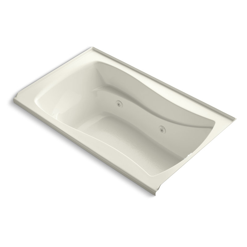 Mariposa 60" x 36" Alcove/Tile In Whirlpool Acrylic Bathtub, Biscuit, Right