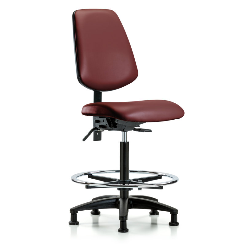 Chaise de travail en vinyle Khallia, Non, Bortsch, Patins