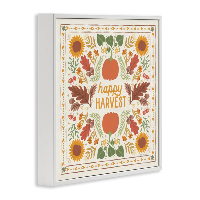 «Happy Harvest», estampe numérique par Laura Marshall, Giclée encadrée blanc bord de mer, H 24 po x l 24 po