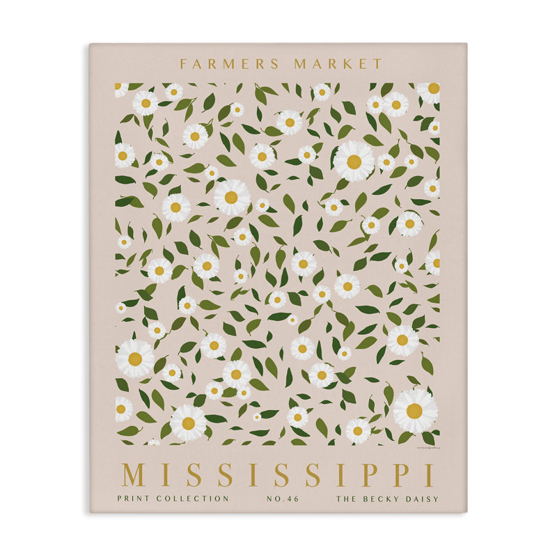 «Mississippi Daisy», art mural sur toile par Kamdon Kreations, H 40 po x l 30 po