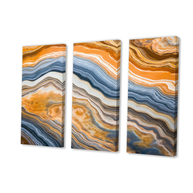 Se segment Layers of Marble Rock I - 3 pièces sur toile tendue, H 28 po x l 36 po x P 1 po