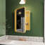 Armoire à pharmacie encastrée en métal de 16 po x 24 po avec miroir et tablettes réglables en or mat, qualité, brouillard, corrosion, preuve, or et pour salle de bain, aux éléments,-1395240675