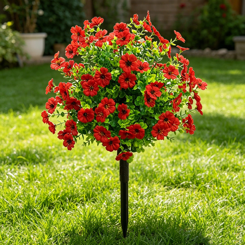 Fleurs artificielles d'extérieur avec piquets, B4