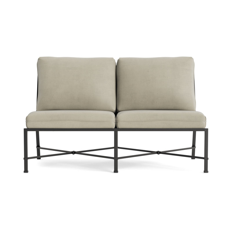 Venetian Outdoor 2 - Seat Loveseat, Fusion Moccasian, Textured Pewter