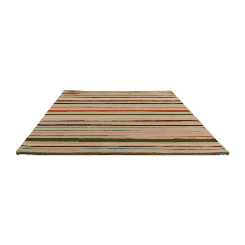 Hand Tufted Wool Striped Area Rug, Rectangle 4'7" x 6'7"