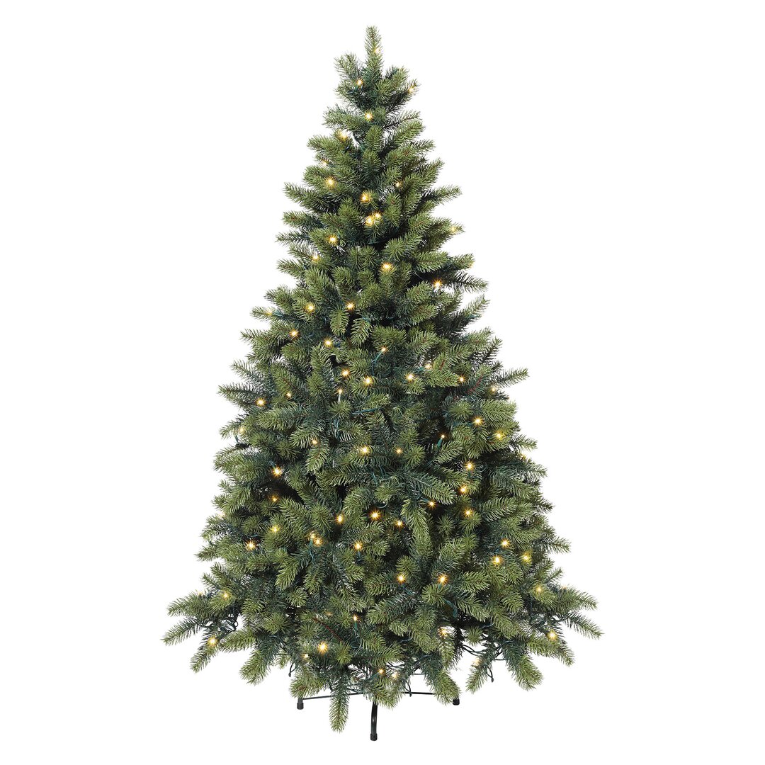 Künstlicher Weihnachtsbaum 152 cm Grün mit 250 Leuchten Transparent/Weiß