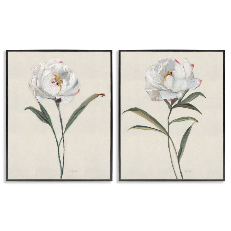"Rounded Petals", ensemble de 2 impressions sur toile encadrées, design par Sally Swatland, H 14 po x l 22 po