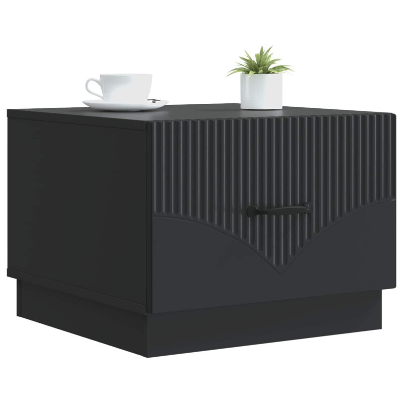 Coffee Table with Storage, 37cm H x 50cm L x 49cm W, Black
