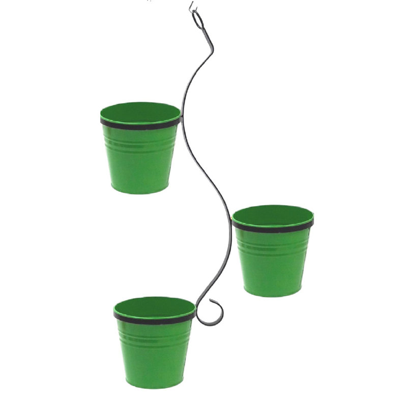Cosie Metal Hanging Planter, Apple Green, 36" H x 17" W x 7" D