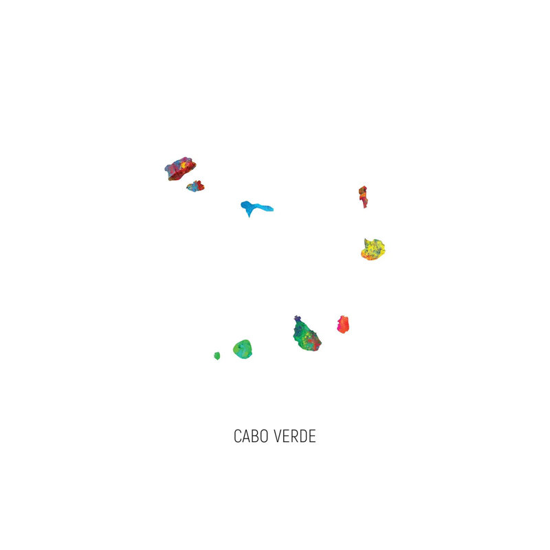 «Cabo Verde Map» par Michael Tompsett, impression sur toile tendue, H 18 po x l 12 po x P 1,5 po