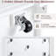 Élégant îlot de cuisine avec rangement pour poubelle, 5 roulettes, 3 tiroirs, station de charge électrique, finition blanche moderne avec correcteur, tablettes réglables, tablettes latérales ouvertes-851153548-851153544