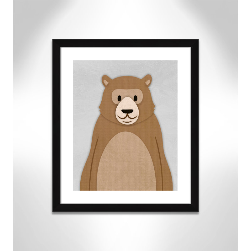 Adhésif décoratif Cheery Bear, H 24,5 po x l 20,5 po x P 0,6 po, Encadré plat noir