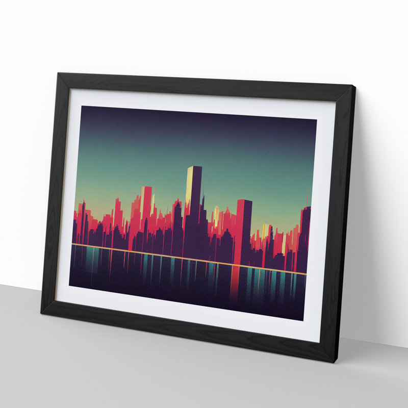 Otherworldly Skyline Architecture - Framed Print, Black, 25cm H x 34cm W x 2cm D