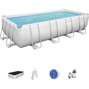 Steel Rectangle Frame Set Pool 122cm H x 274cm W x 549cm L , with Pump Included