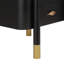 Contemporary 2 Drawers Nightstand With Curved Profile Design, Bedside Table With Metal Feather-Shaped Handles And Exposed Legs, End Table For Living Room And Bedroom, Easy Assembly, Black-621679219