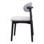 Classic Blue Cotton-Linen Upholstered Dining Side Chair with Black Solid Wood Legs, Set of 4 for Kitchen and Living Room