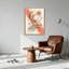 Toile abstraite à motif géométrique abstrait avec sphère orange et bleu-132893844