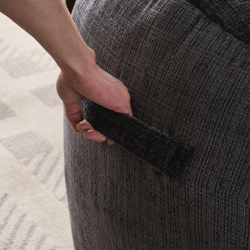 Foam Bean Bag Chairs with Ultra Soft Chenille Cover, Black Chenille