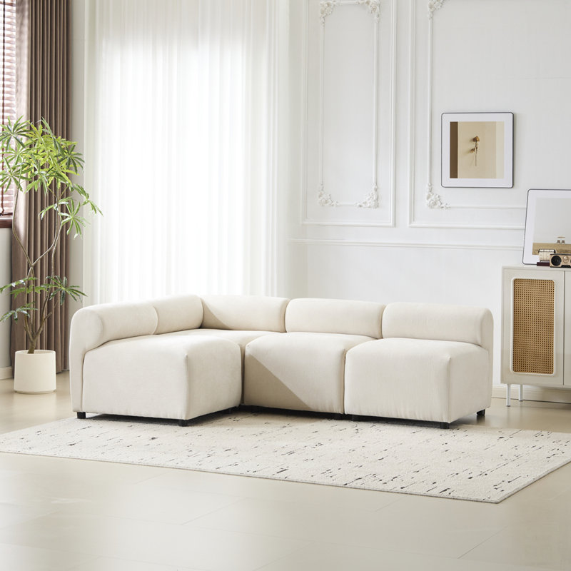 Canapé modulaire en forme de L 4 pièces avec combinaison flexible pour les salons modernes