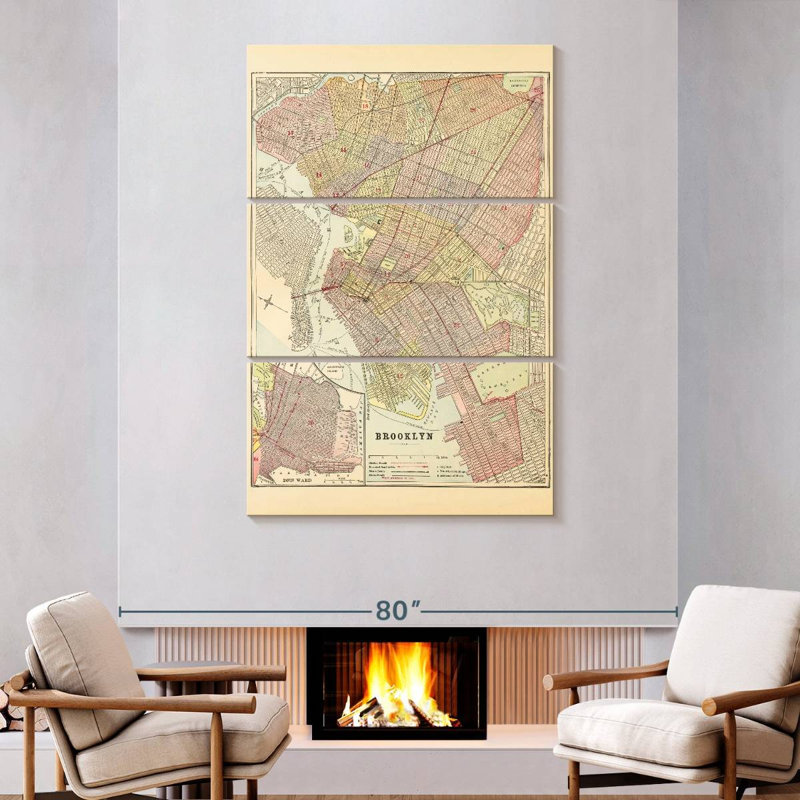 Carte Aliaz de Brooklyn, H 74 po x l 48 po