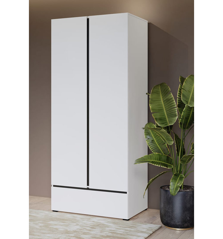 Scasso 2 Door Manufactured Wood Wardrobe, White