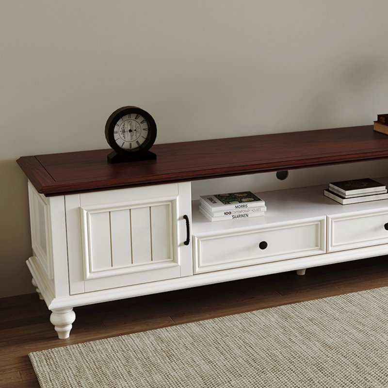 Simple Solid Wood TV Cabinet, 15.75"H x 78.74"L x 15.75"W