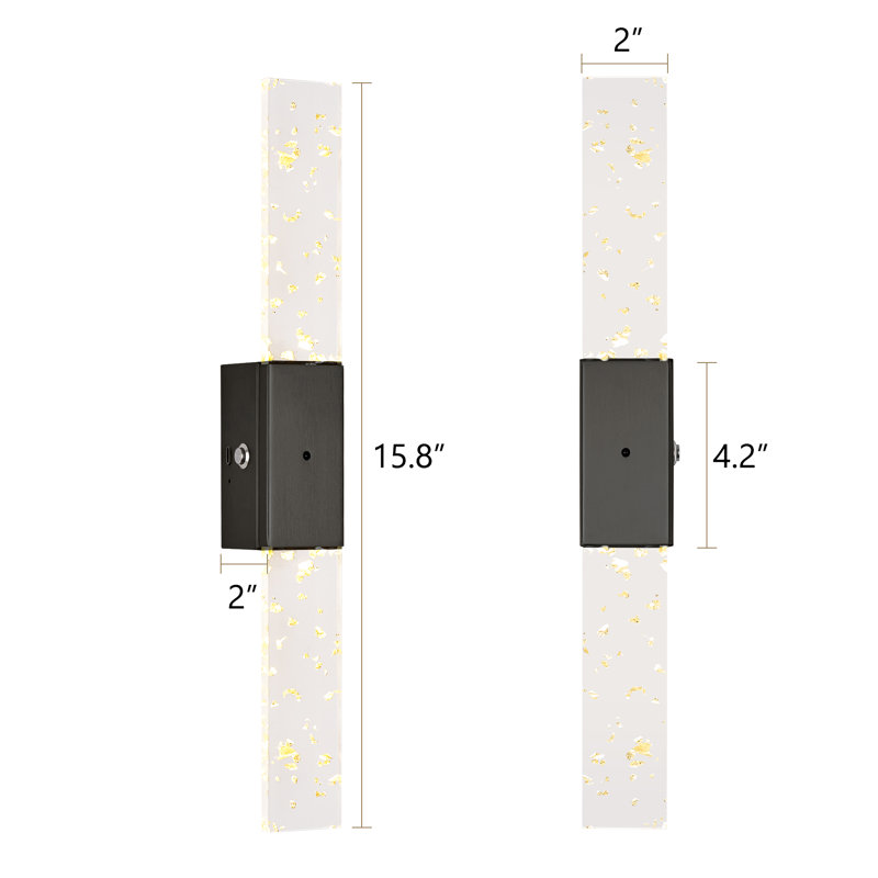 Battery Operated Wall Sconce with Remote Control, Gold
