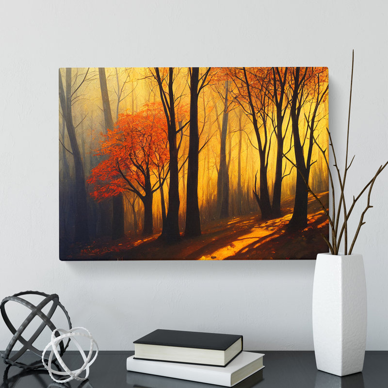 Fine Autumn Forest - Wrapped Canvas, 50cm H x 76cm W x 3cm D