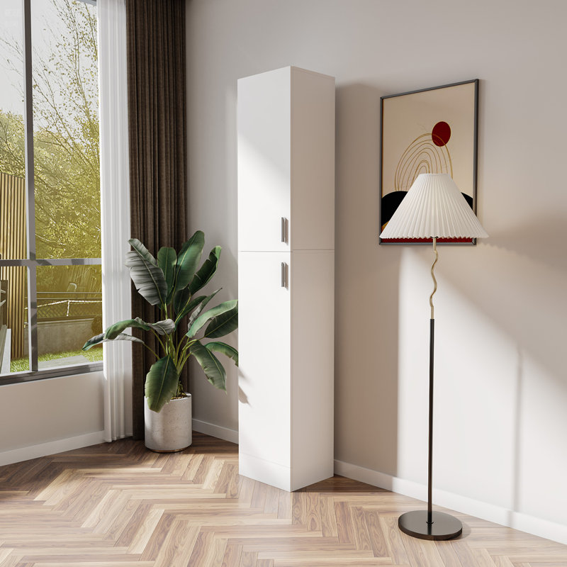 Freestanding Cabinet with Inadjustable Shelves and Doors