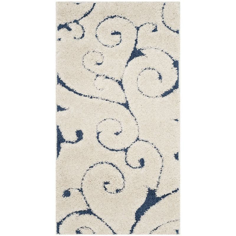 Benedetti Hooked Rug, Runner 69 x 213 cm, Cream/Blue