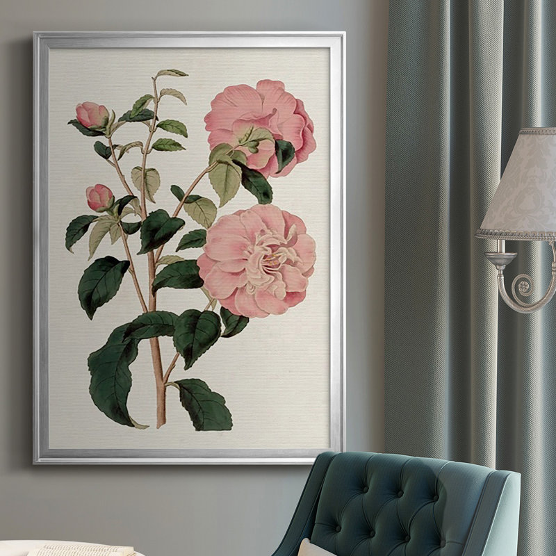 «Pink Floral Mix IV», reproduction encadrée sur papier, Argent, H 36,5 po x l 26,5 po x P 1 po