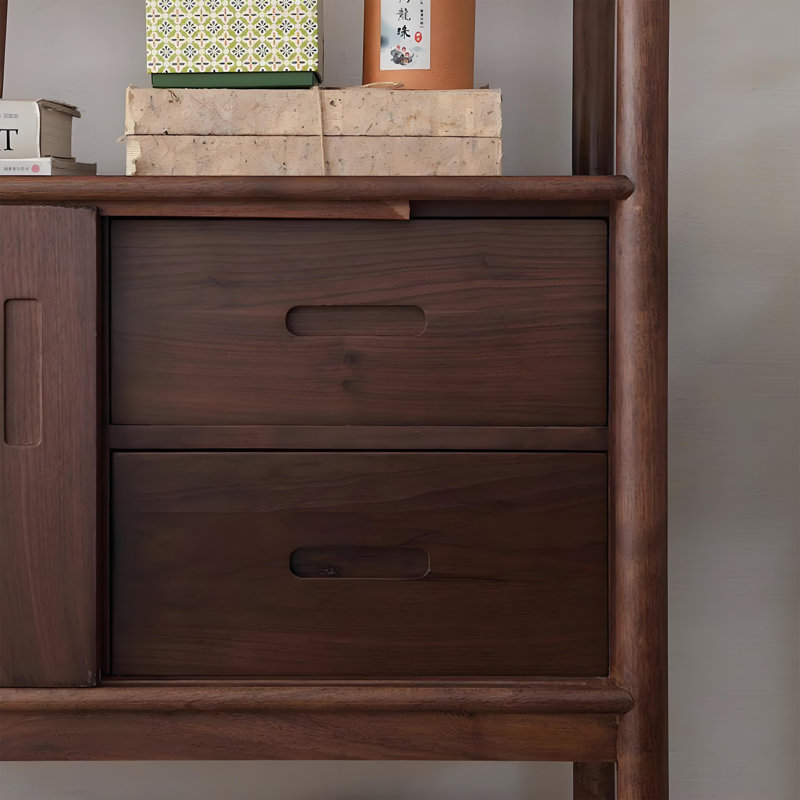 Multi Layer Storage Sliding Door Accent Cabinet