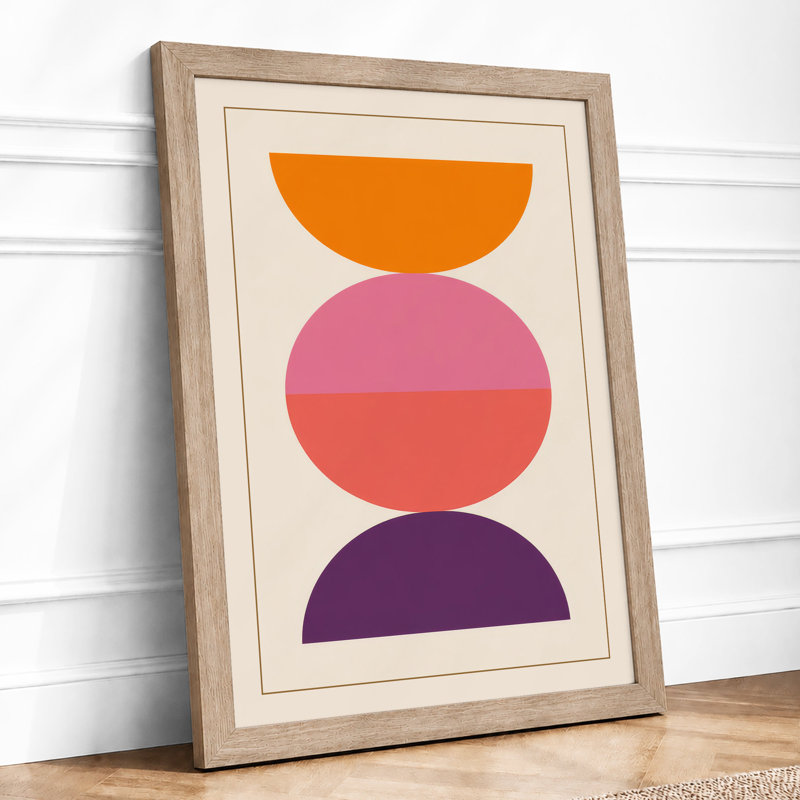 Stacked Semicircles Minimalist - Print, Oak, A4 - 29.7 x 21.0 cm