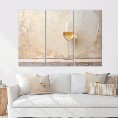 Minimalisme vin champagne - ensemble d'art mural vin et champagne
