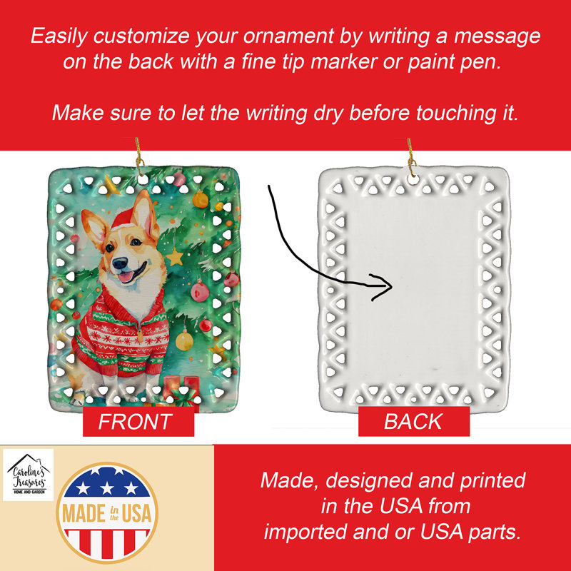Ornement en porcelaine Corgi Christmas, Corgi 3428